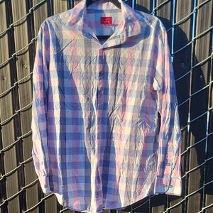 Alfani Slim Fit Pink and Blue Checkered Shirt